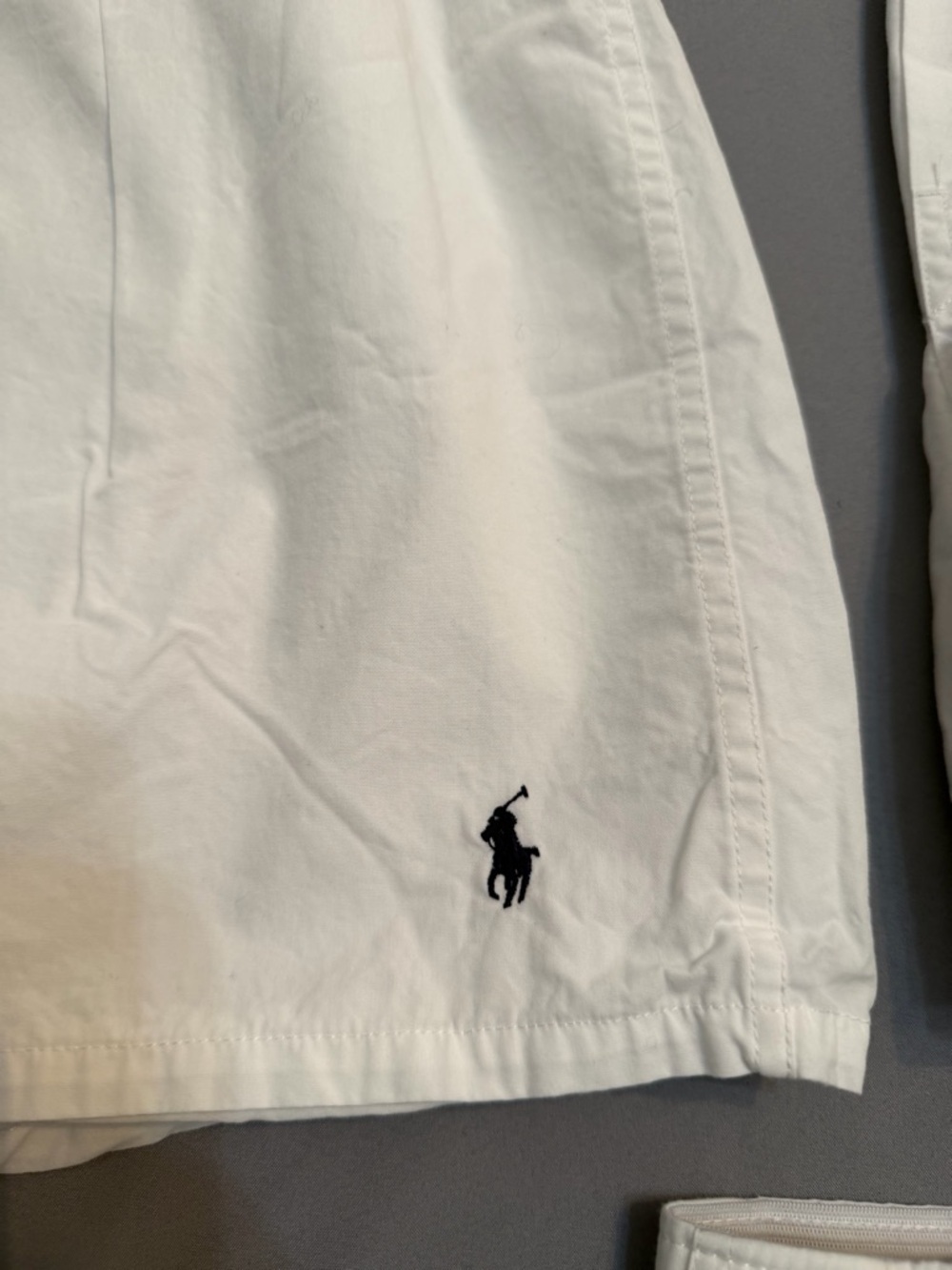 Ralph Lauren Size M White Cotton Boxer Shorts with Black Polo Logo - Picture 6 of 9